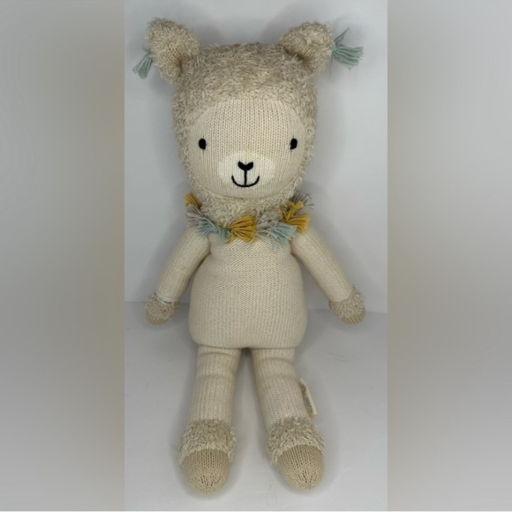 Cuddle + Kind Llama Knitted Doll Plush Plushie 20” Made in Peru